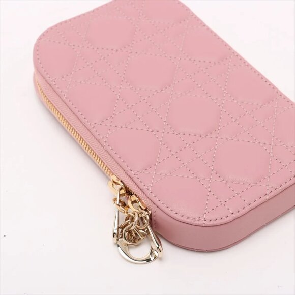 Christian Dior Cannage Phone Holder Leather 2-Way Shoulder Bag – Pink - Picture 4 of 9